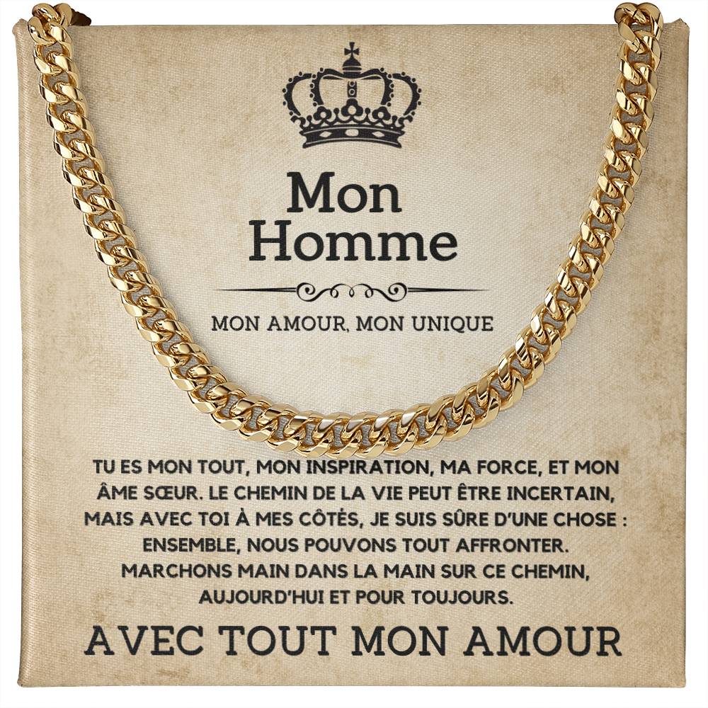 A Mon Homme | Collier Damour pour Lui | Une Déclaration d'amour Intemporelle