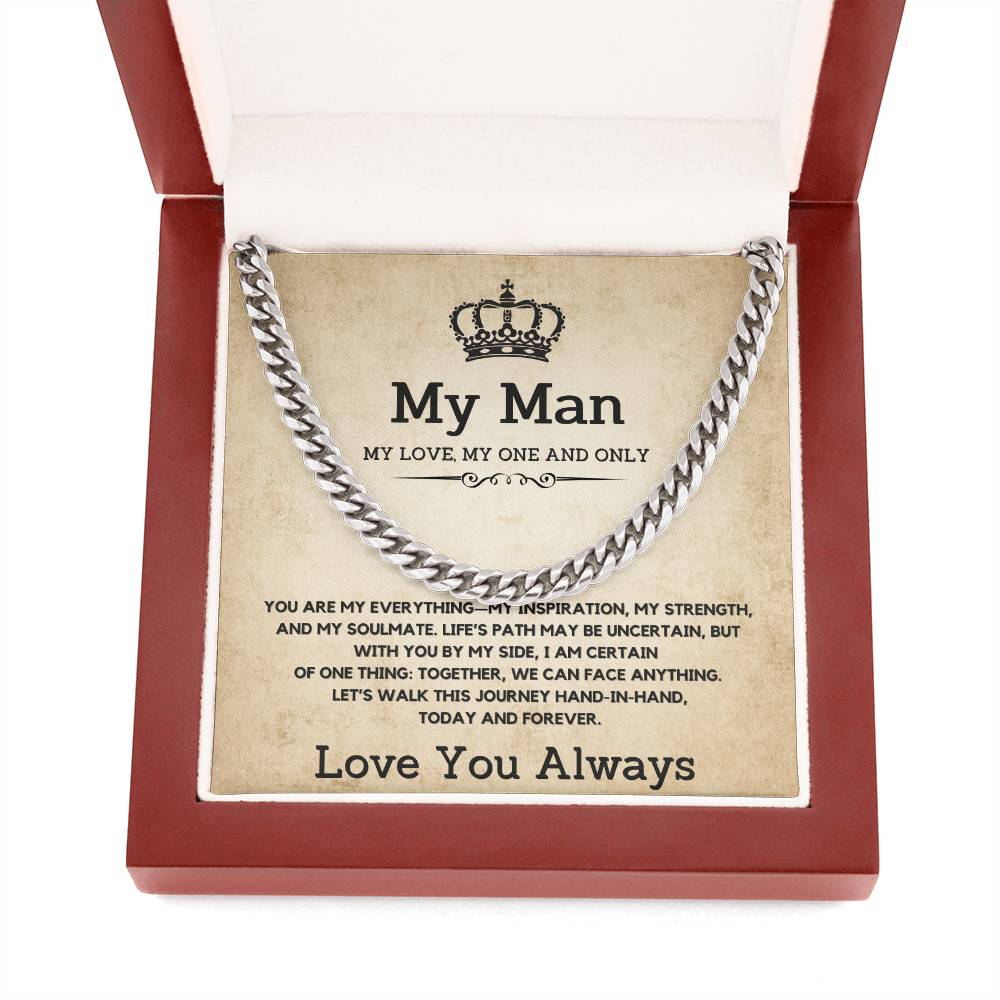 To My Man - Cuban Link Chain Necklace From Girlfriend