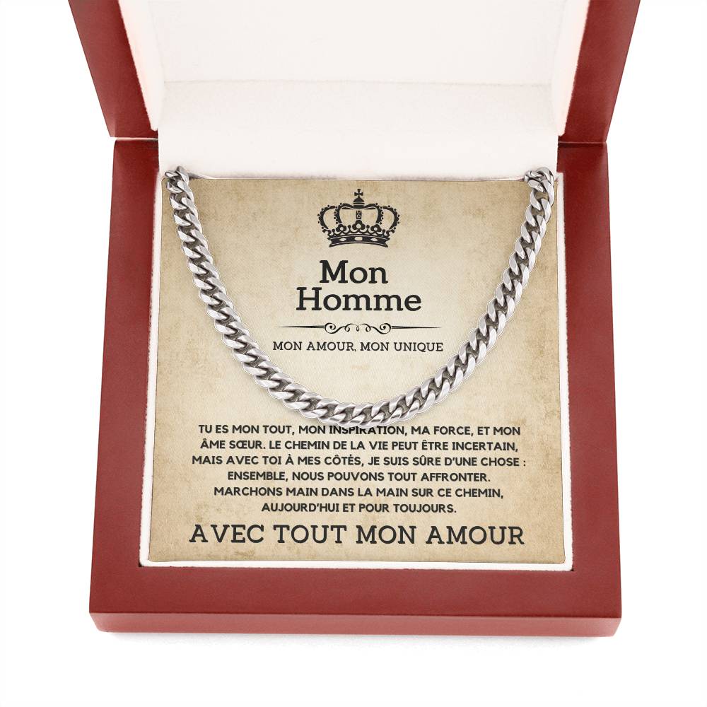 A Mon Homme | Collier Damour pour Lui | Une Déclaration d'amour Intemporelle