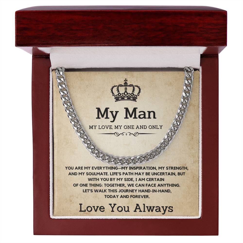 To My Man - Cuban Link Chain Necklace From Girlfriend