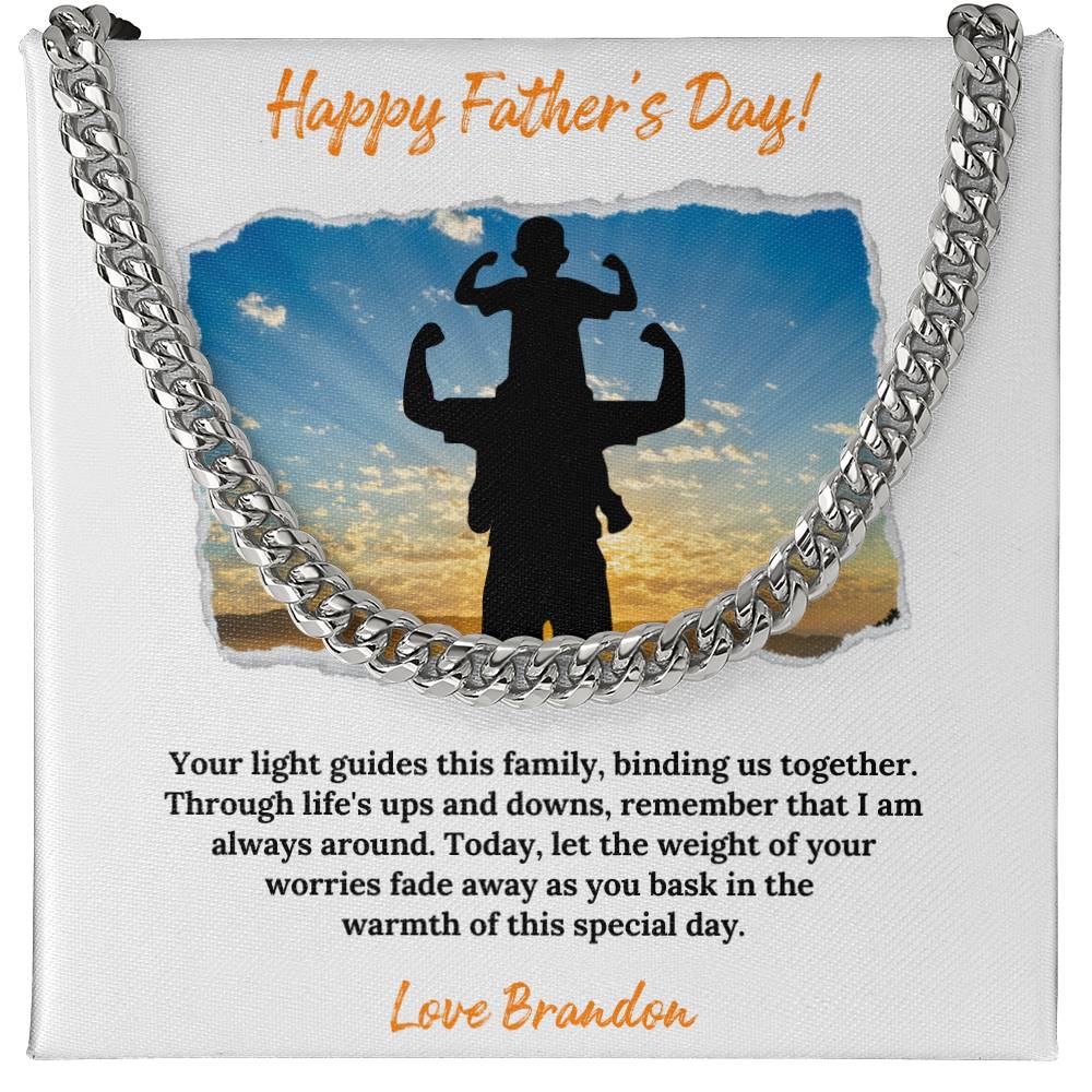 a father's day card with a picture of a man holding a child