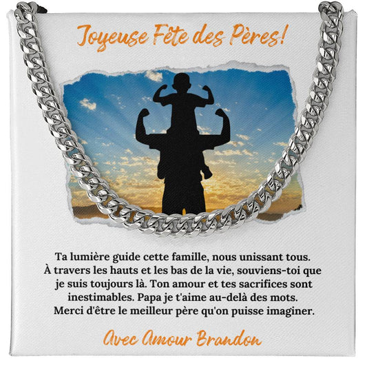 collier pour papa , Illustration d'un père et de sont garcon