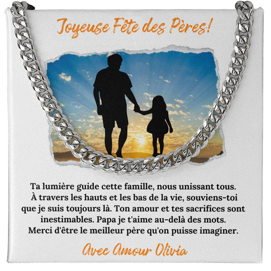 collier en argent pour papa de ca fille