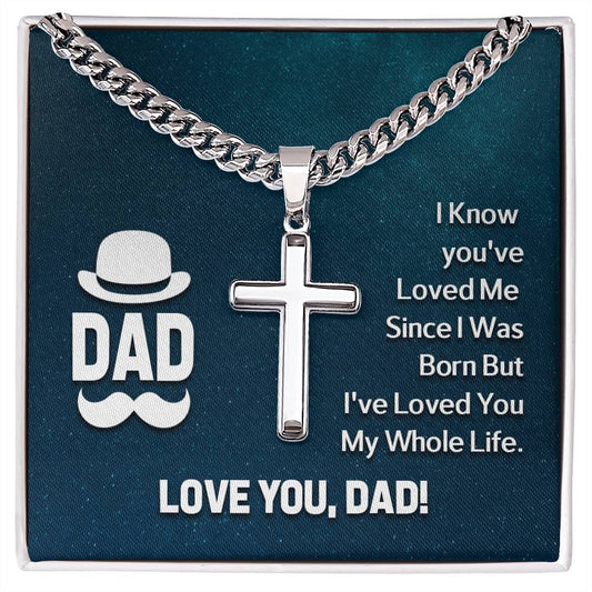 Dad Gift - Personalized Cross Necklace For Him