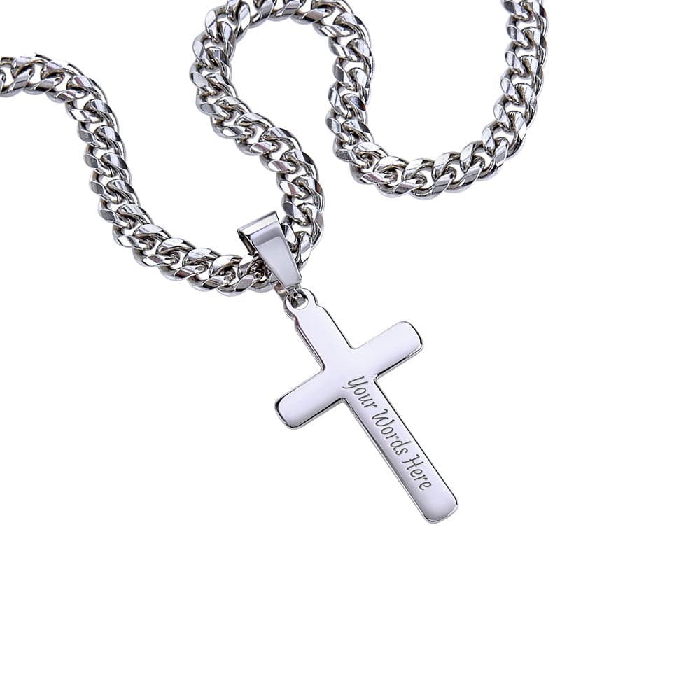 Dad Gift - Personalized Cross Necklace For Him