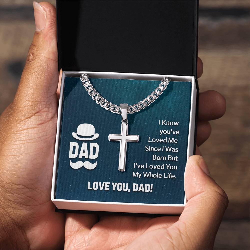 Dad Gift - Personalized Cross Necklace For Him