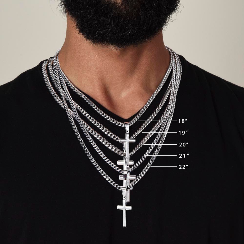 Dad Gift - Personalized Cross Necklace For Him