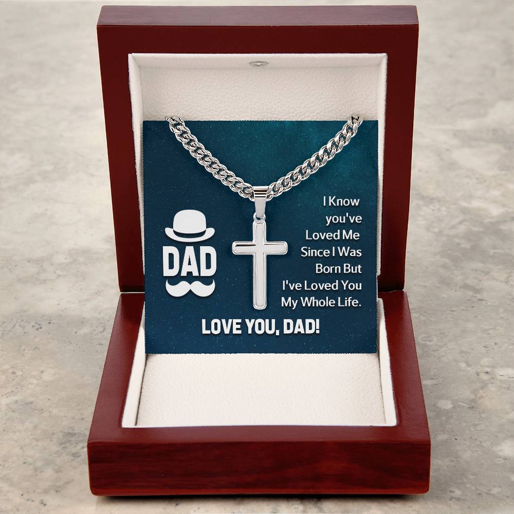 Dad Gift - Personalized Cross Necklace For Him