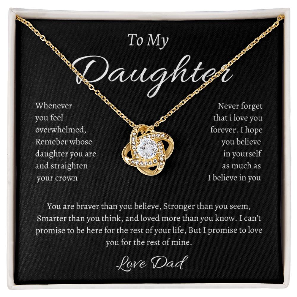 To My Daughter Necklace Gift From Dad - Strength Gift