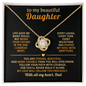 To My Beautiful Daughter – Love Knot Necklace from Dad