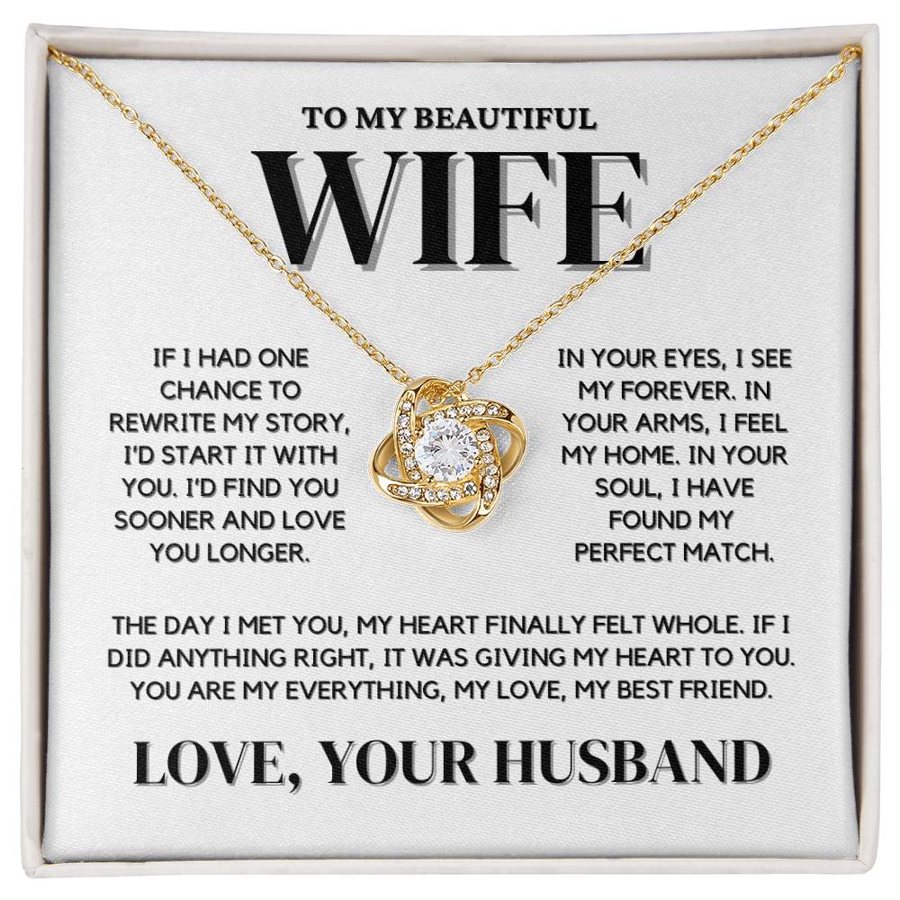 To My Wife Love Knot Necklace – A Symbol of Eternal Love