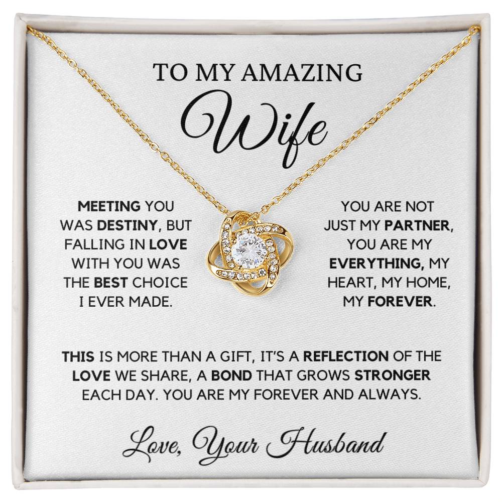 To My Wife - Love Knot Necklace | Symbol of Love and Commitment