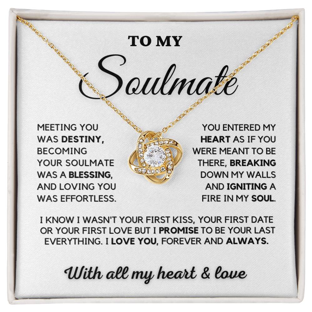 To My Soulmate Necklace | Meeting You Was Destiny | Gold or Silver