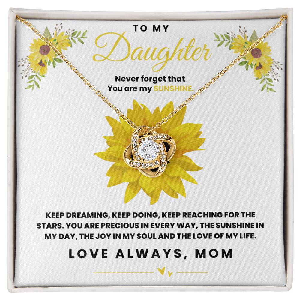 Daughter Necklace | Gift from Mom | Never Forget You Are My Sunshine