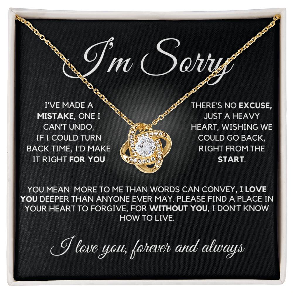 I'm Sorry Necklace Gift | Heartfelt Apology Pendant | Elegant Jewelry for Forgiveness