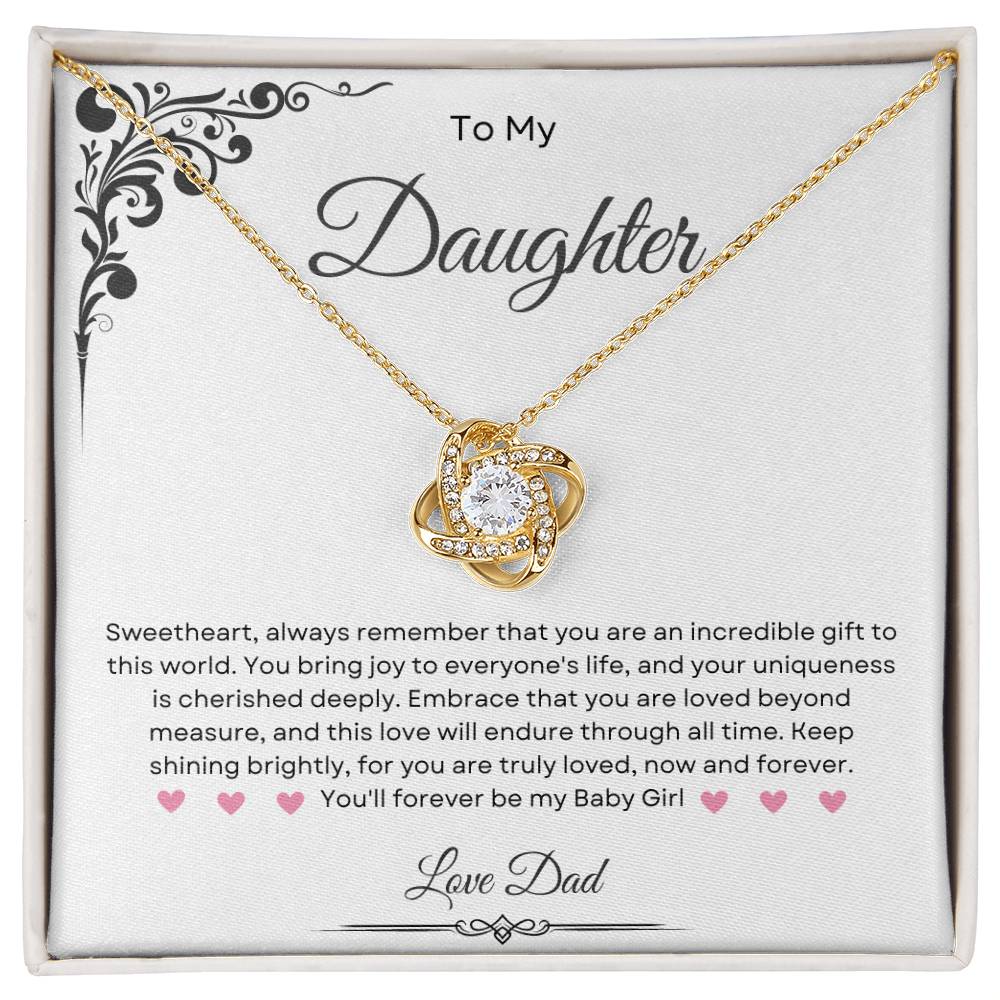 To My Daughter Necklace - Gift From Dad - Inspirational Strength Gift