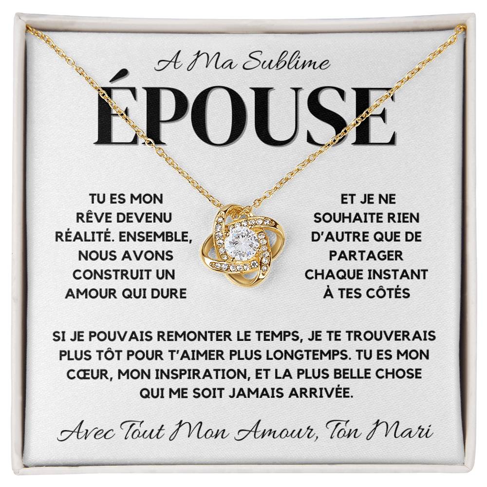 Collier Pour Epouse - Cadeau Parfait pour Femme - Collier Nœud d'Amour