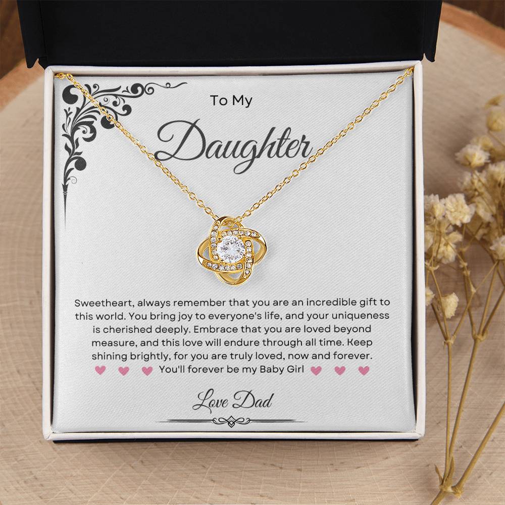 To My Daughter Necklace - Gift From Dad - Inspirational Strength Gift