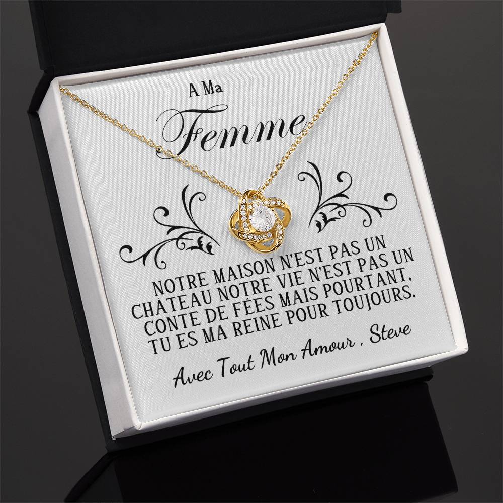 Pour Ma Femme | Collier Eternel Femme | Cadeau Personnalisé avec Message Romantique