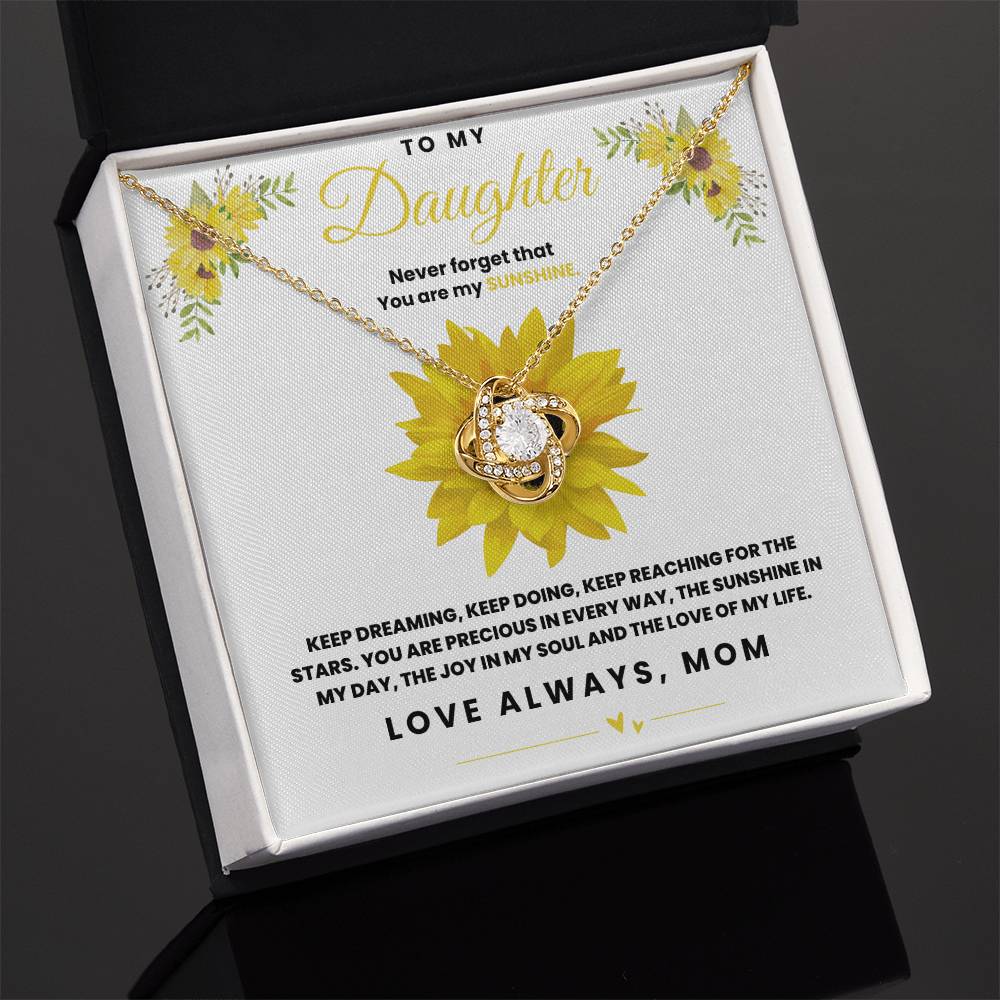 Daughter Necklace | Gift from Mom | Never Forget You Are My Sunshine