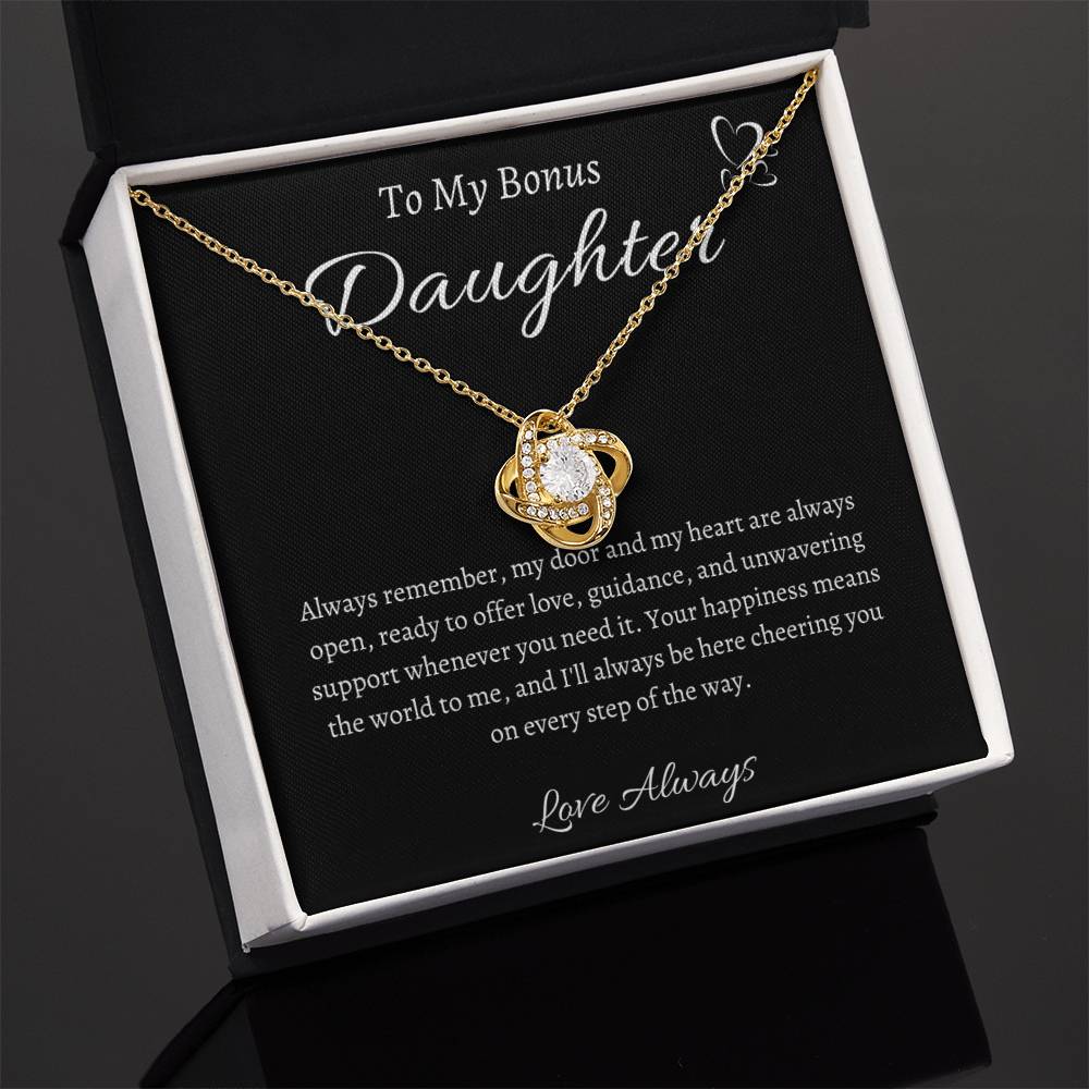 To My Bonus Daughter Necklace - Gift From Dad/Mom