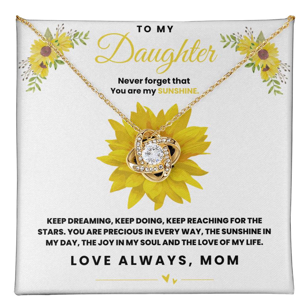 Daughter Necklace | Gift from Mom | Never Forget You Are My Sunshine