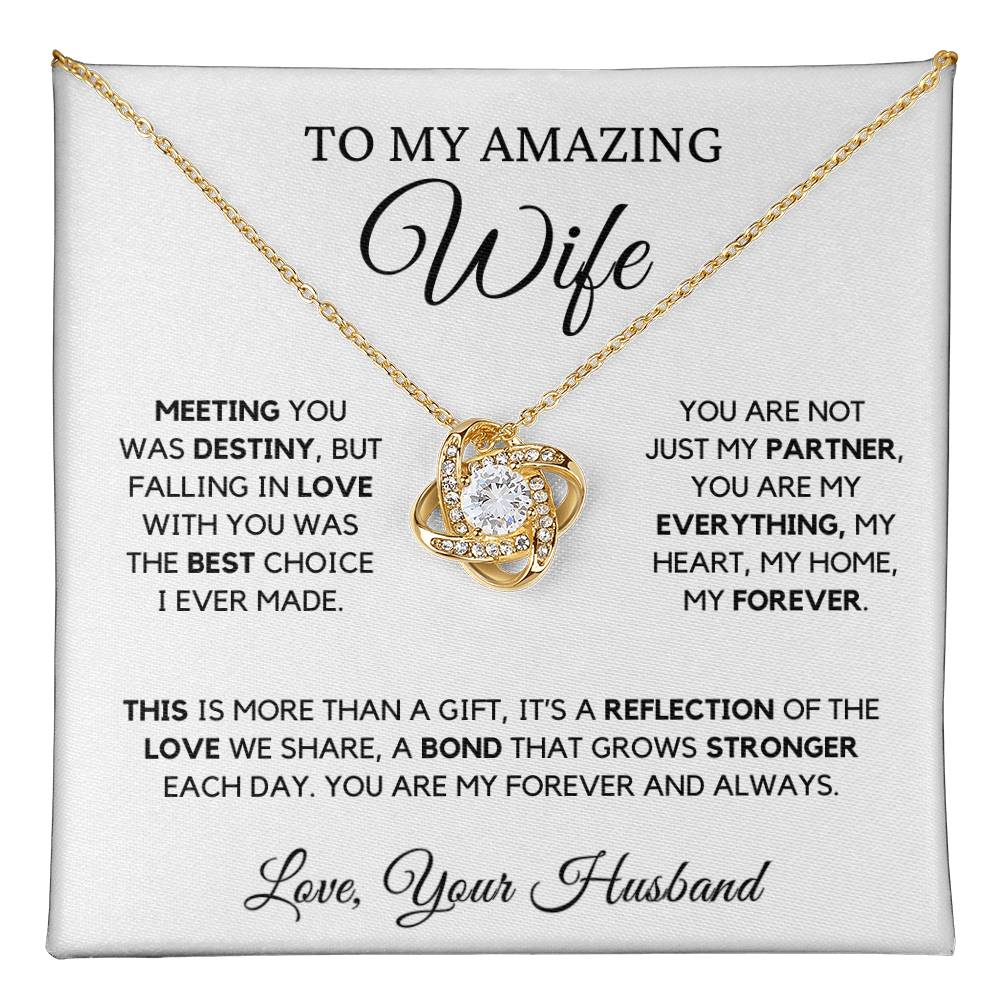 To My Wife - Love Knot Necklace | Symbol of Love and Commitment