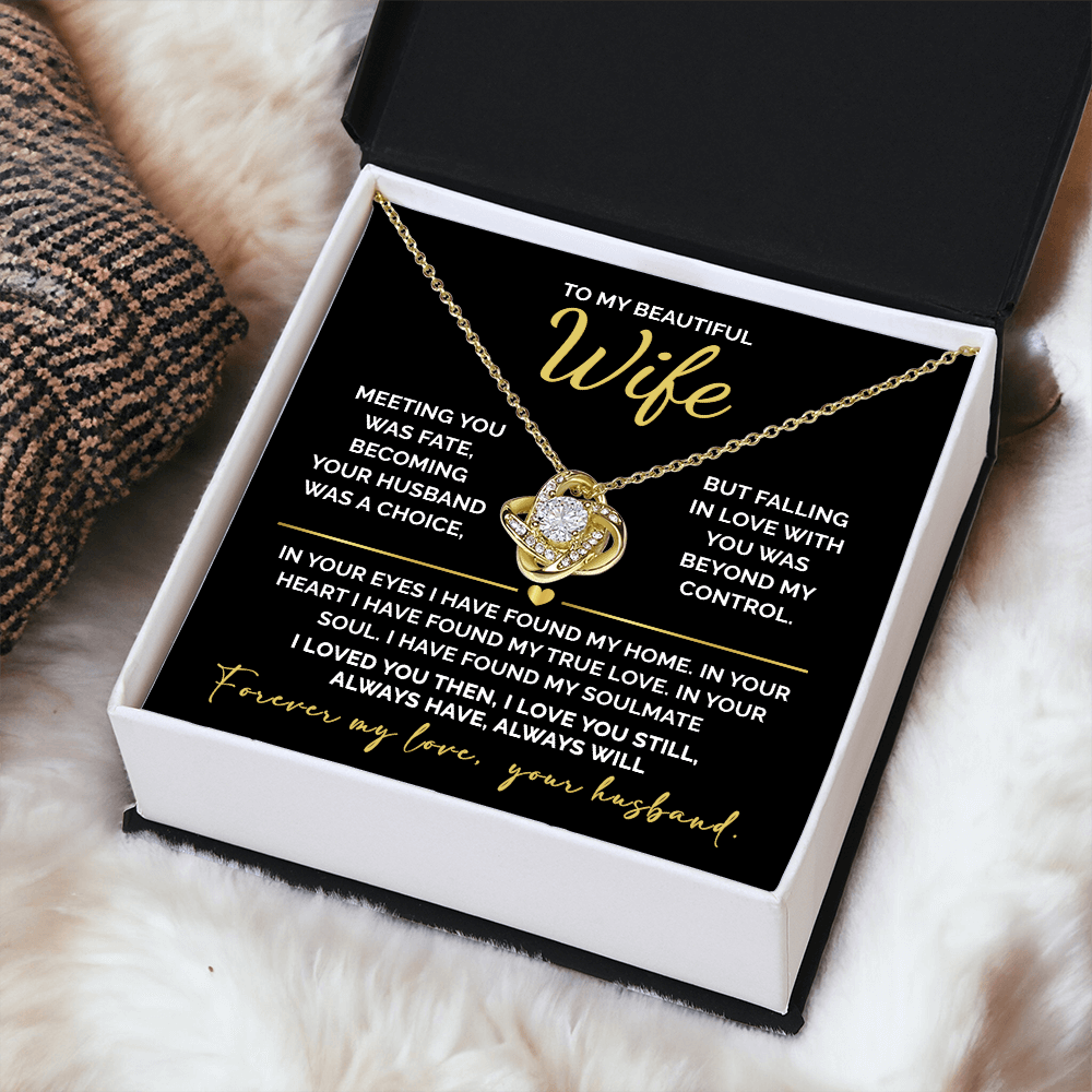 To My Beautiful Wife – Love Knot Necklace