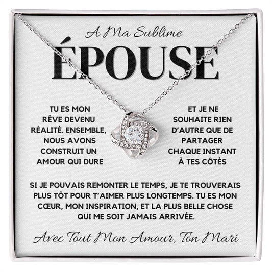 Collier Pour Epouse - Cadeau Parfait pour Femme - Collier Nœud d'Amour