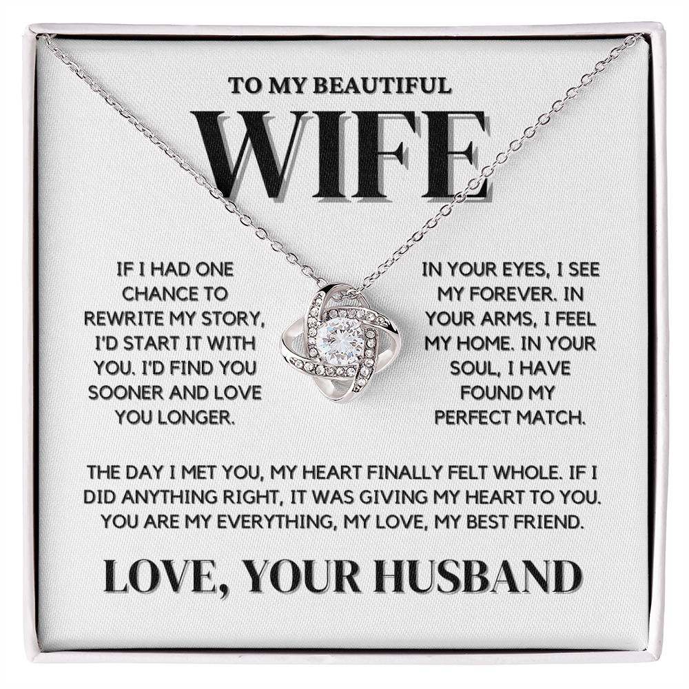 To My Wife Love Knot Necklace – A Symbol of Eternal Love