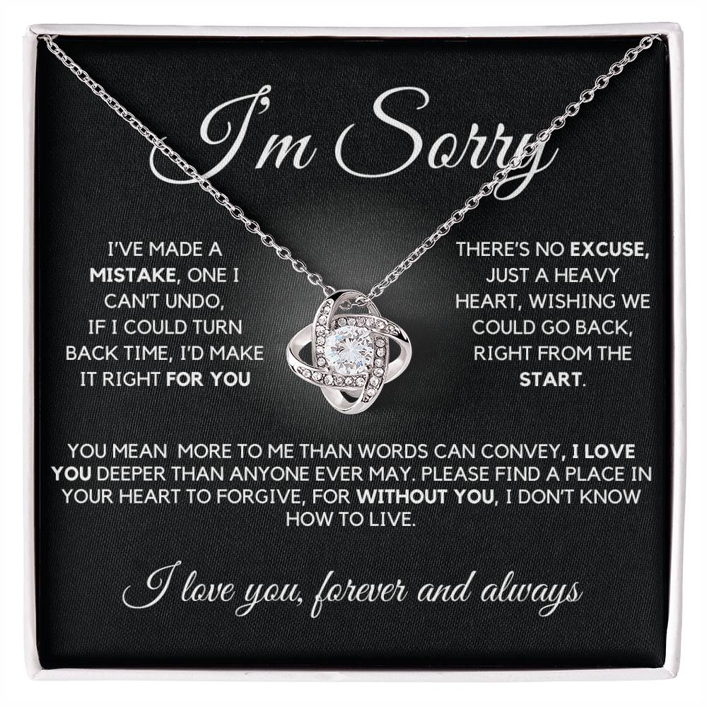 I'm Sorry Necklace Gift | Heartfelt Apology Pendant | Elegant Jewelry for Forgiveness