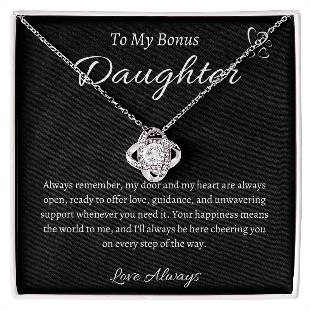 To My Bonus Daughter Necklace - Gift From Dad/Mom