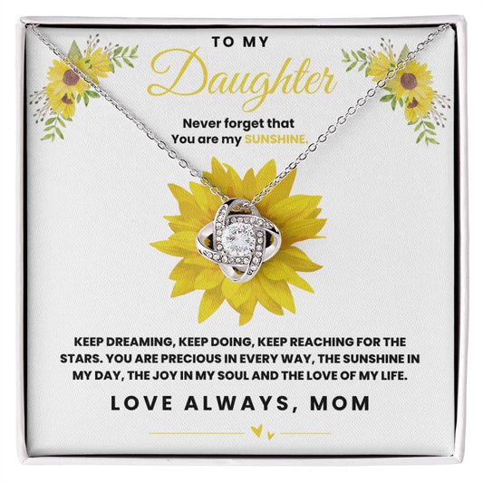 Daughter Necklace | Gift from Mom | Never Forget You Are My Sunshine