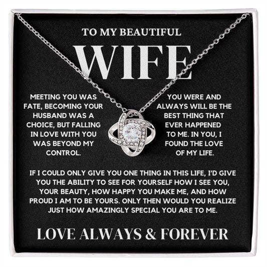 To My Wife Neckalce - Always and Forever Love Knot Necklace