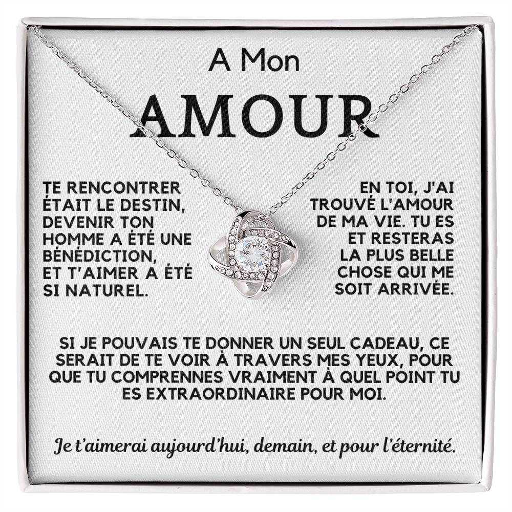 Collier avec Message d'Amour Pour Elle | A Mon Amour Cadeau Éternel