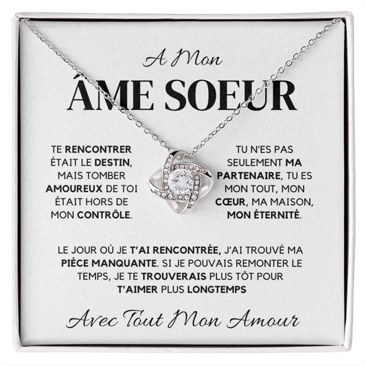 À Mon Âme Sœur – Collier Nœud d'Amour