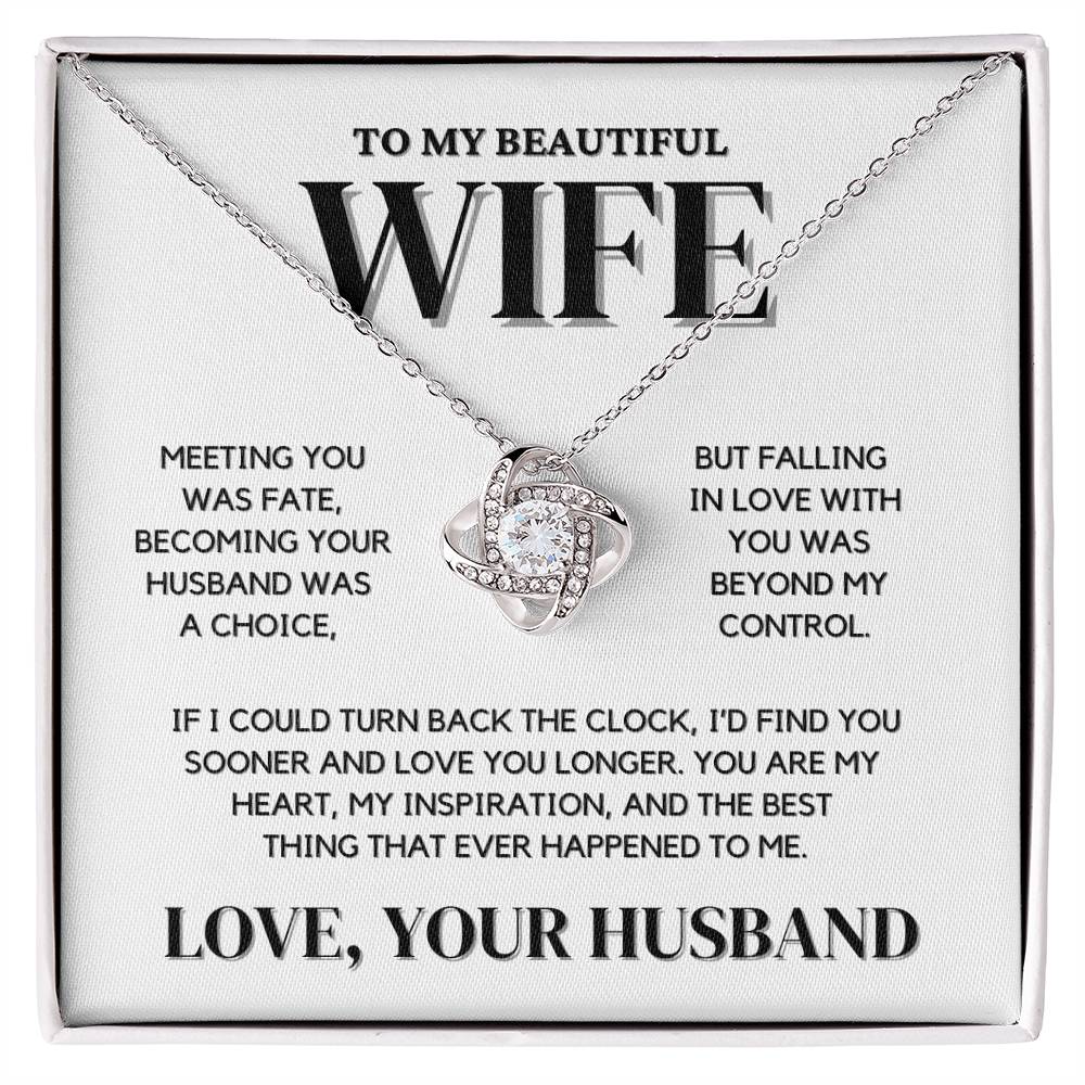 Wife Love Knot Necklace Gift | Meeting You Was Fate