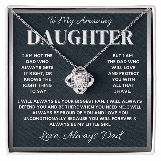 To My Amazing Daughter from Dad - Love Knot Necklace