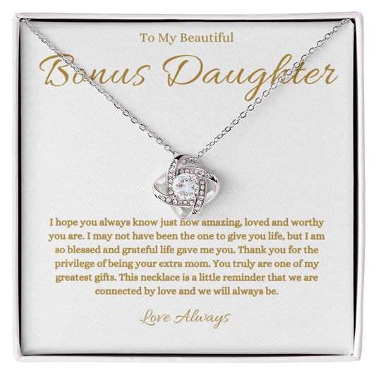 To My Bonus Daughter Necklace  - Gift From Bonus Mom