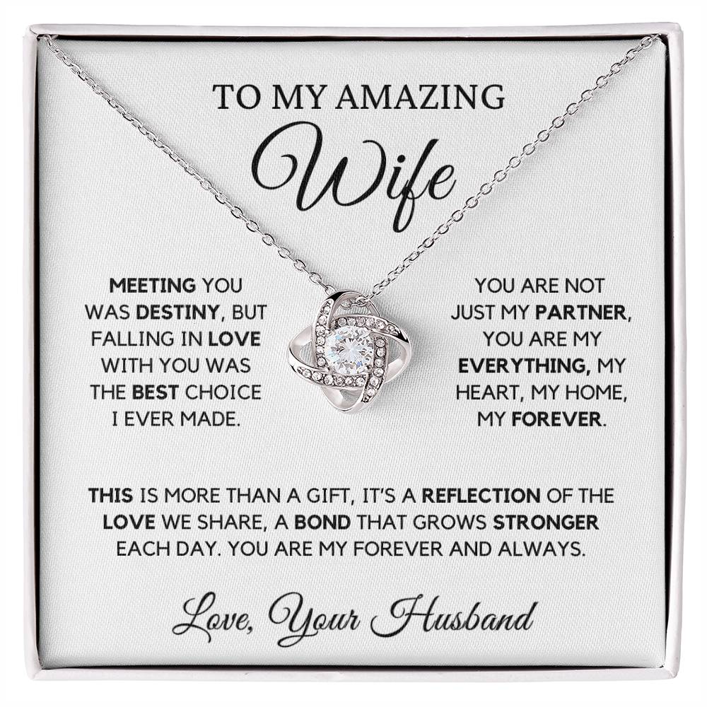 To My Wife - Love Knot Necklace | Symbol of Love and Commitment