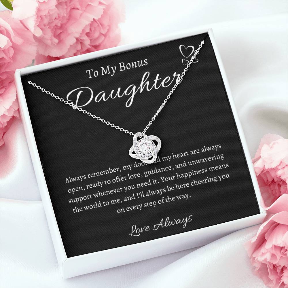 To My Bonus Daughter Necklace - Gift From Dad/Mom