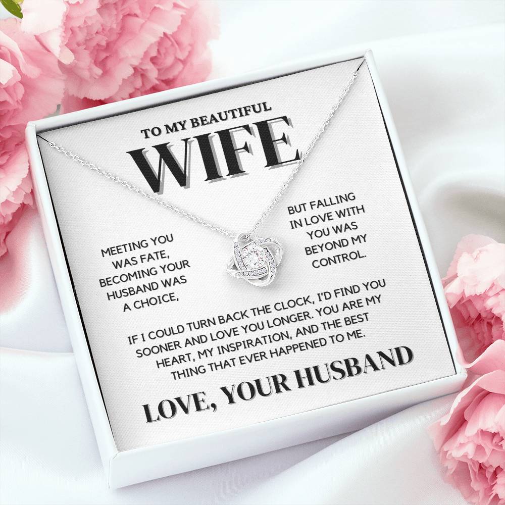 Wife Love Knot Necklace Gift | Meeting You Was Fate