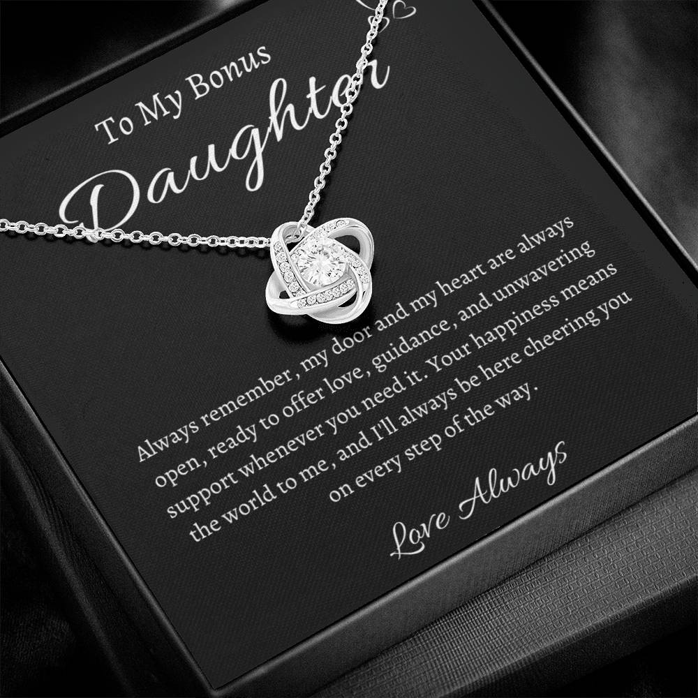 To My Bonus Daughter Necklace - Gift From Dad/Mom