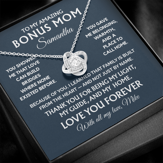 To my bonus mom forever love necklace