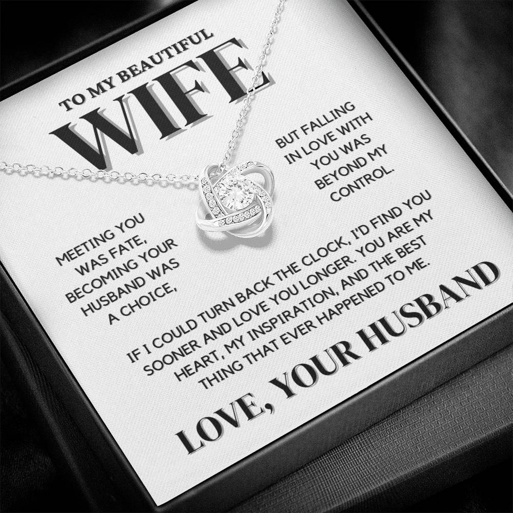 Wife Love Knot Necklace Gift | Meeting You Was Fate