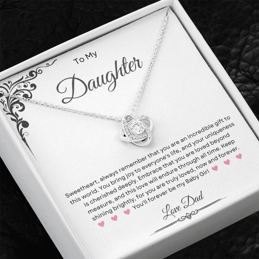 To My Daughter Necklace - Gift From Dad - Inspirational Strength Gift