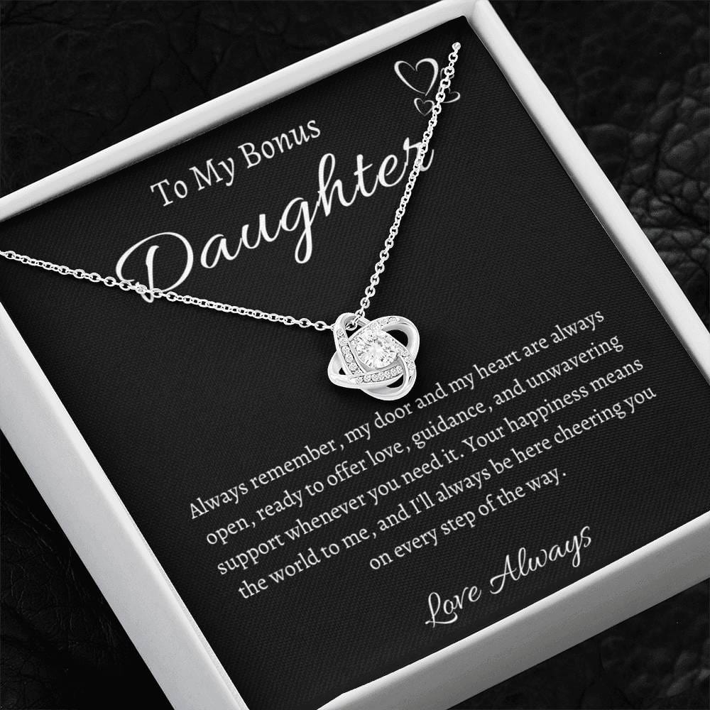 To My Bonus Daughter Necklace - Gift From Dad/Mom