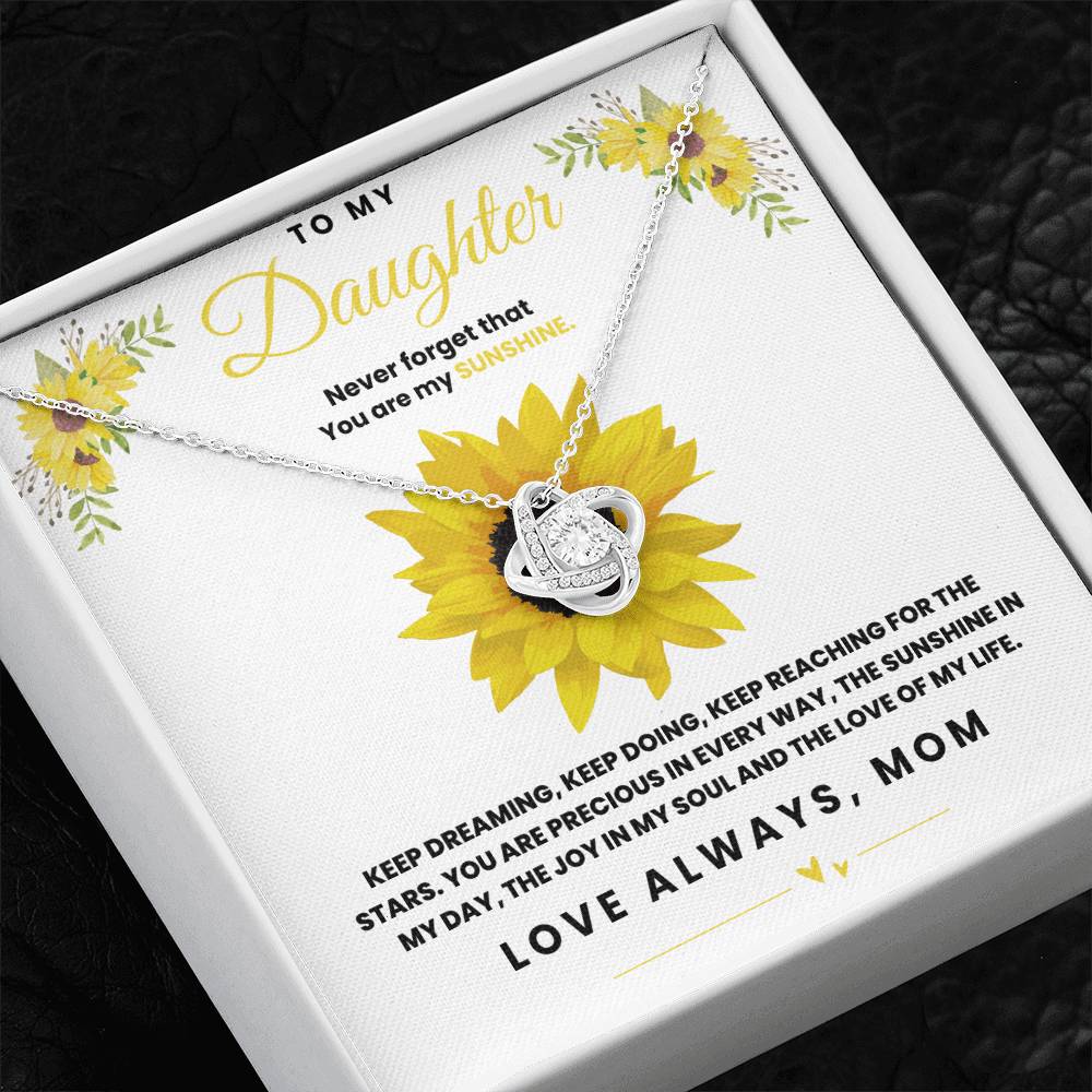 Daughter Necklace | Gift from Mom | Never Forget You Are My Sunshine