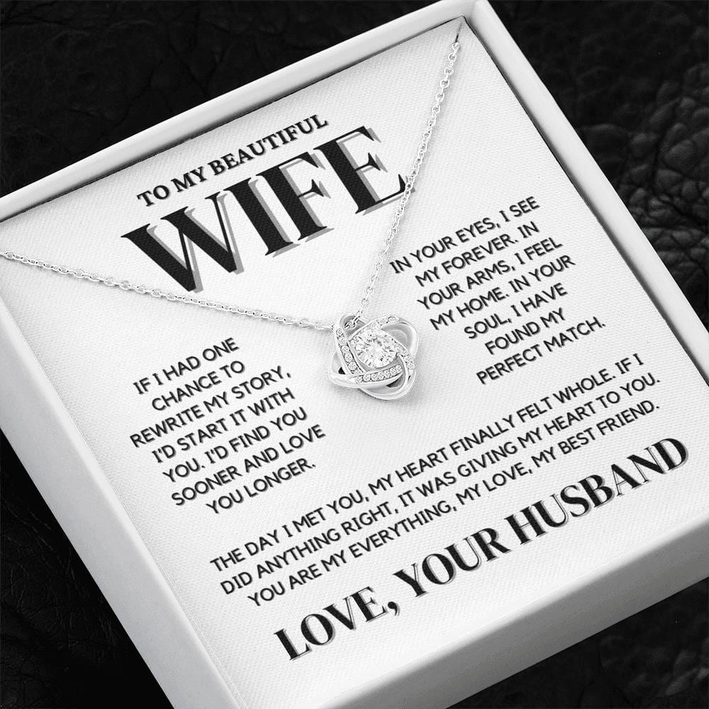 To My Wife Love Knot Necklace – A Symbol of Eternal Love