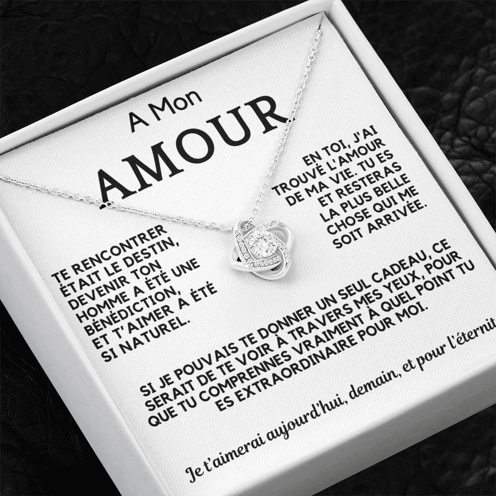 Collier avec Message d'Amour Pour Elle | A Mon Amour Cadeau Éternel